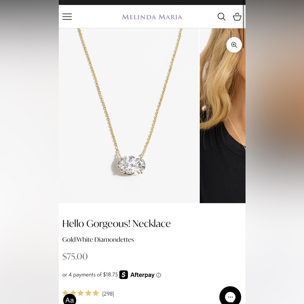 Melinda Maria Gold Necklace with Elegant Pendant